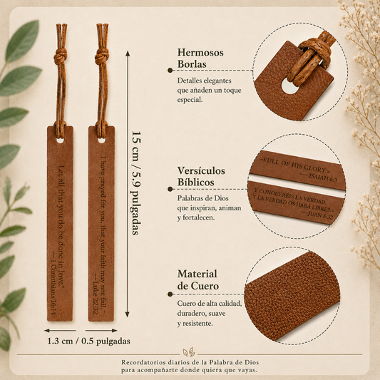 Marcapáginas Bíblico de Cuero